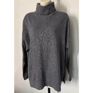 Olsen Europe Grey Wool-Blend Turtleneck Sweater – Size S/M